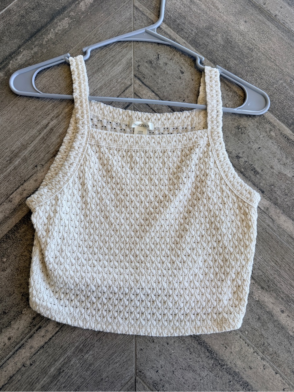 Bozzolo Cream Cropped Knit Tank